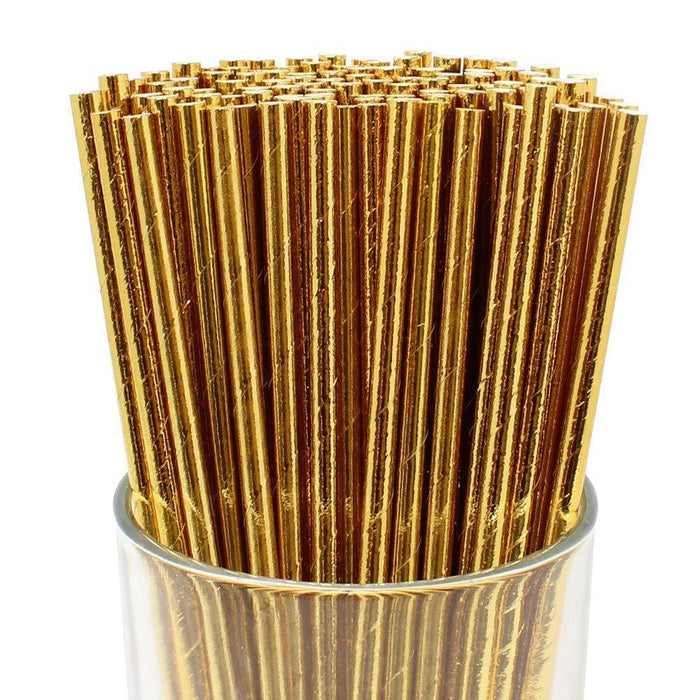 Gold Drinking Paper Straws Food Safe Straw Birthday Party Wedding Bulk