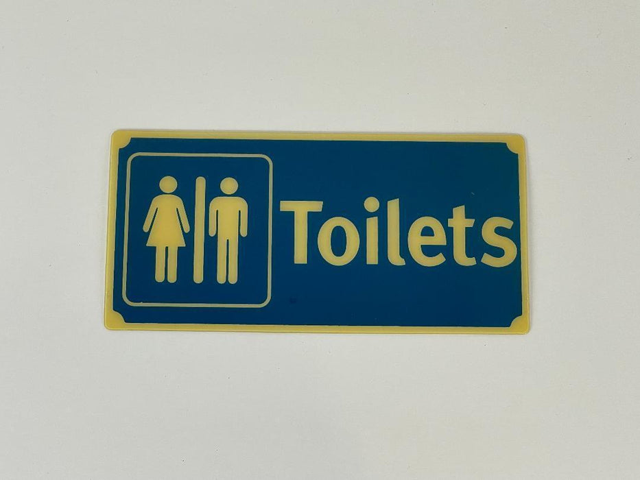 Toilet Signs Blue WC Restroom Bathroom Sign Office Restaurant 20cm