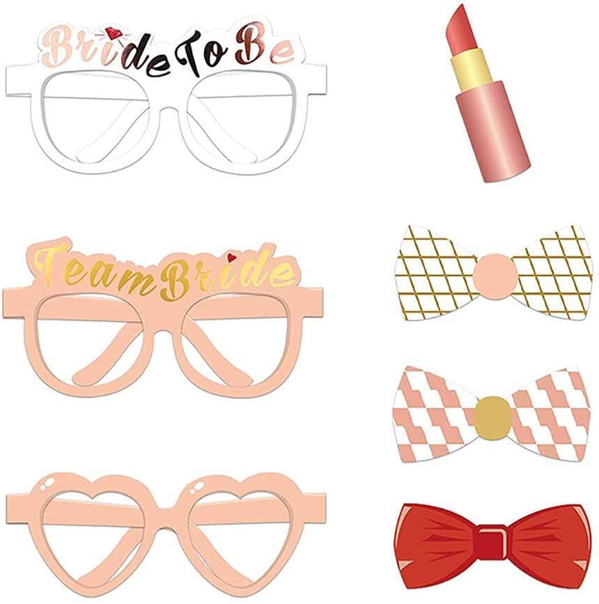 Wedding Bridal Shower Photo Booth Props Rose Gold Bachelorette Party Decorations