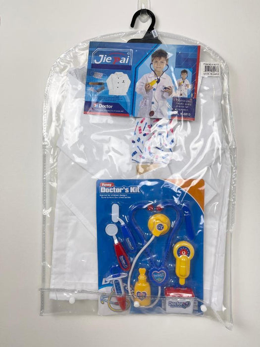 Kids Costume Set Doctor White Role Play Set Halloween Cosplay Party 3-6 years