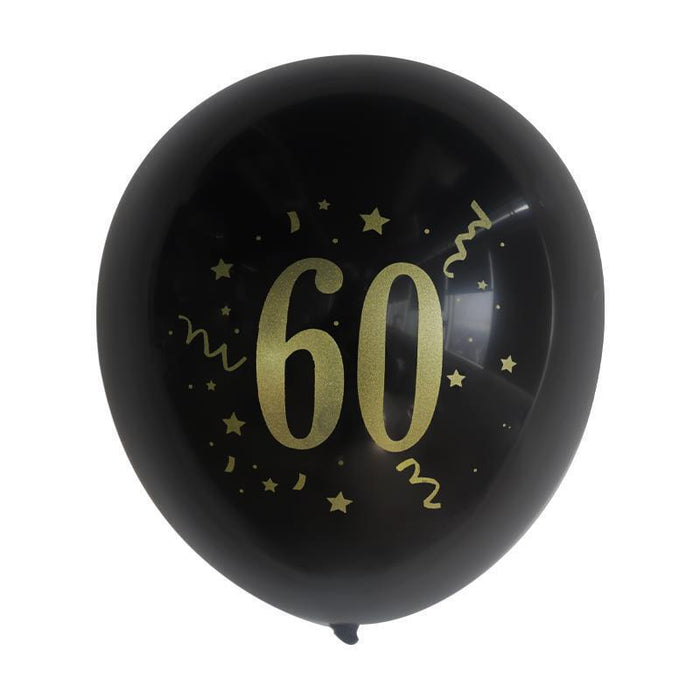 60th Black Balloon Age 60 Balloons 60th Birthday Party Decorations 12inch 30cm