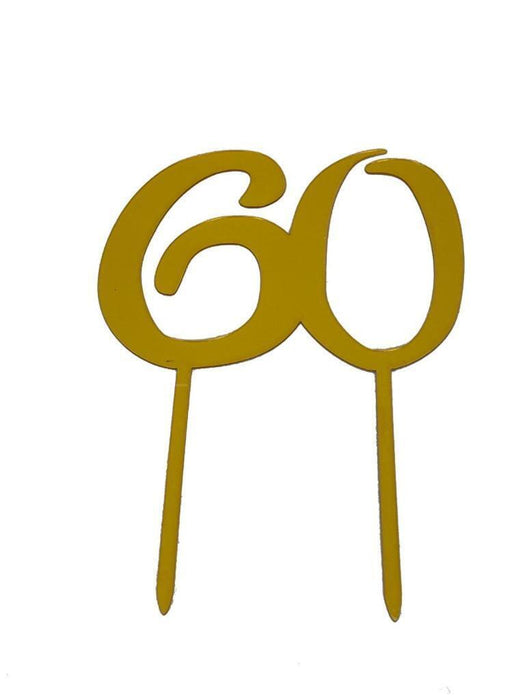 60 Cake Topper Gold 60th Birthday Cake Topper Acrylic Cake Decorations