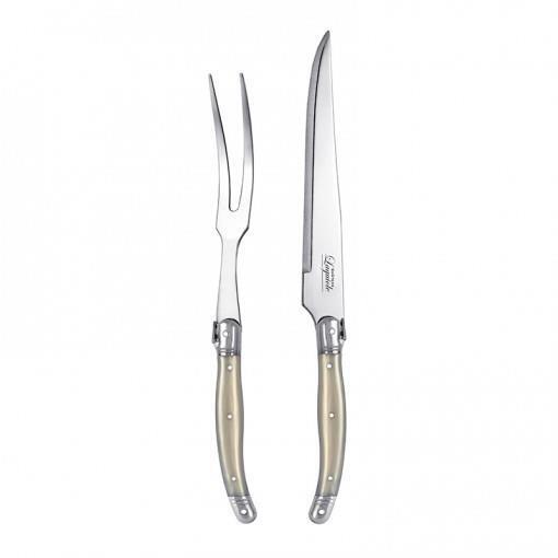 Laguiole Carving Set Knife & Fork Chef French Stainless Steel for Roast Meat