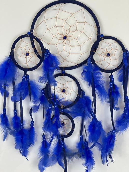 Blue Dream Catcher with Feather Caught Dreams Wall Hanging Ornament 52cm