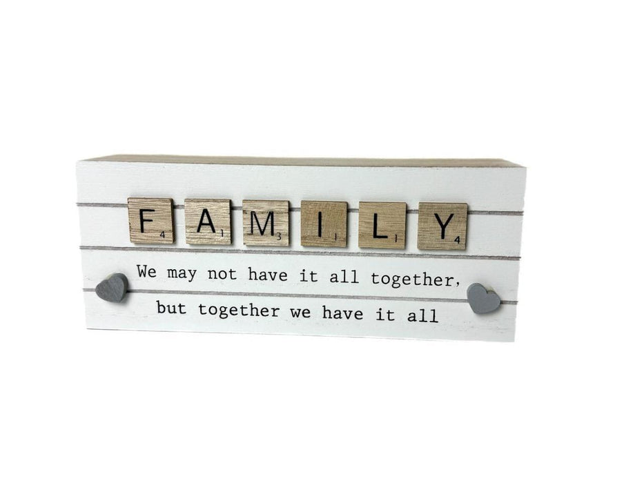 Family Table Sign Plaque Wood Home Signs Table Centerpiece Farmhouse Decor 20cm