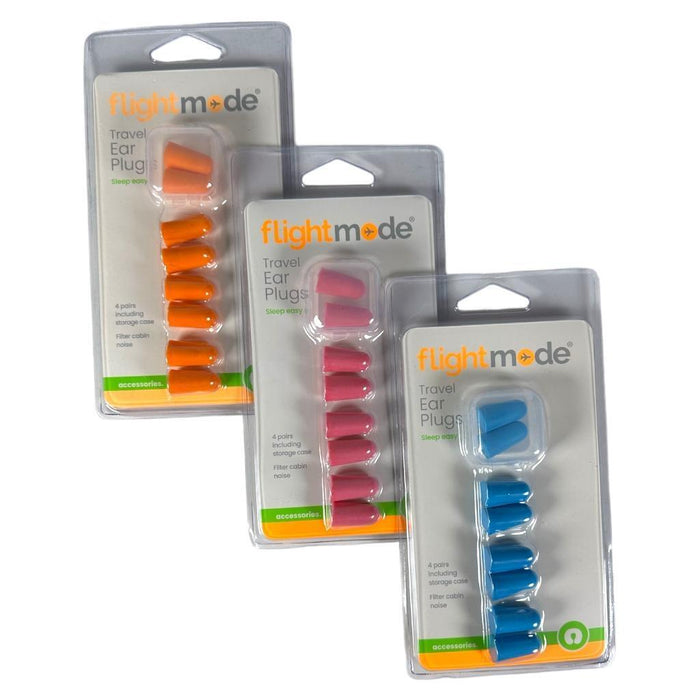 Flight Mode Memory Foam Ear Plugs 4pk Travel Holiday Plane Noise Cancelling Fly