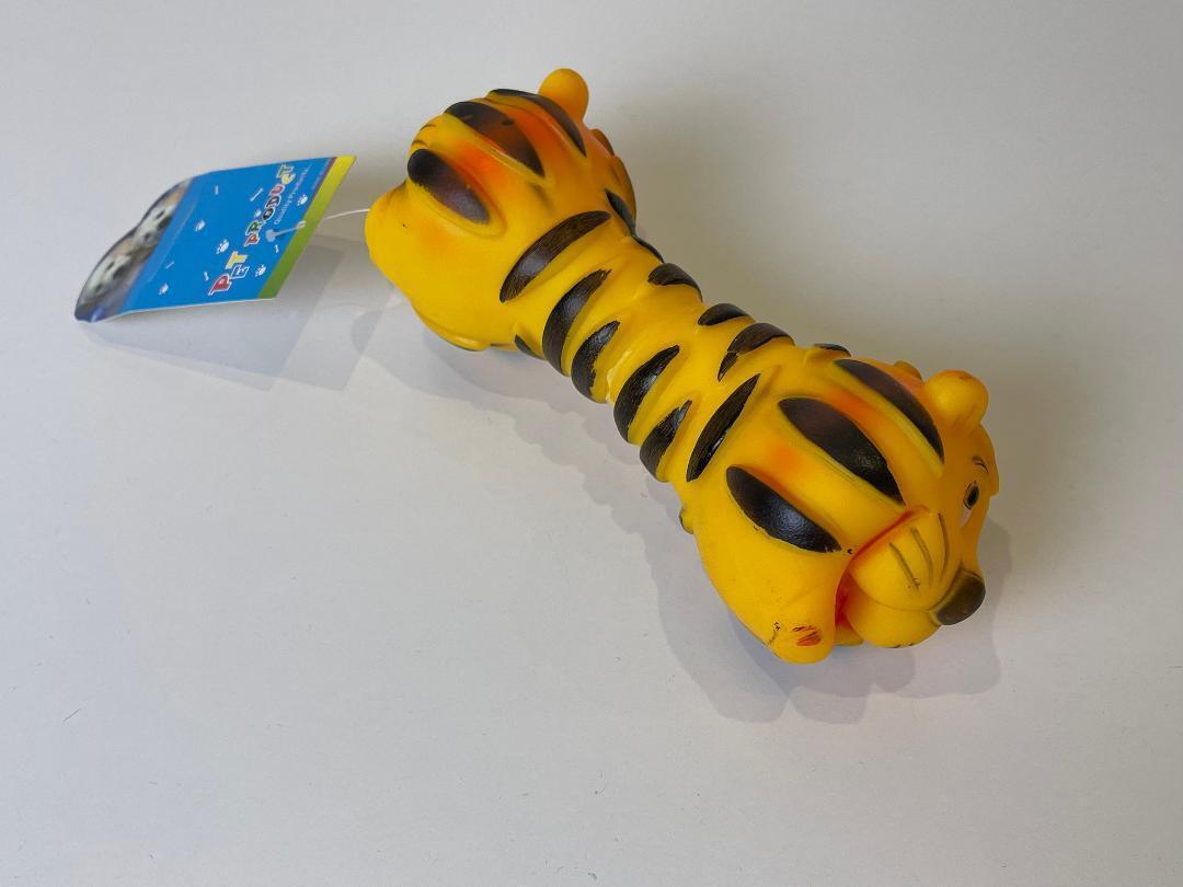 Squeaky Tiger Dog Toys Latex Squeaker Sound Honking Funny Pet Toy Pack of 2