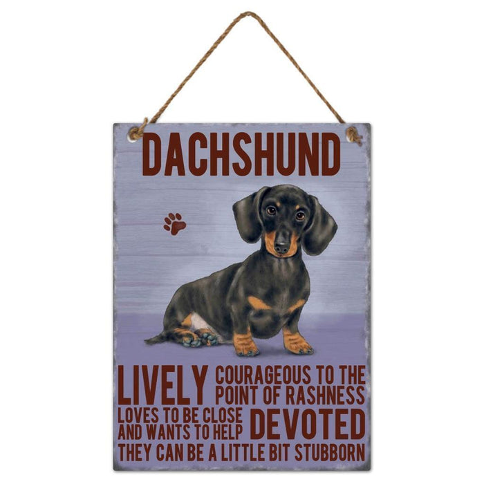 Dachshund Dog Sign Metal Wall Door Hanging Dogs Sign Colourful Home Decor 27cm