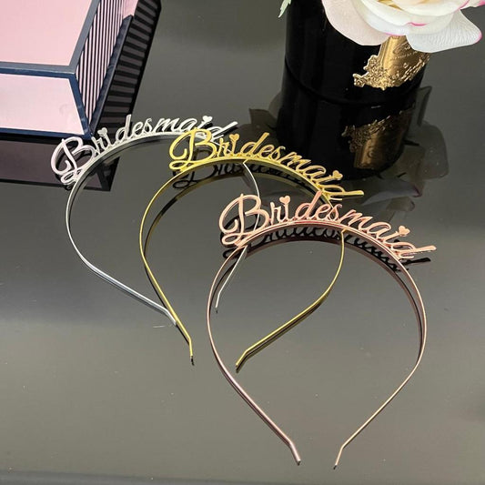 Bridesmaid Headband Tiara Wedding Hair Accessories Headpiece Bachelorette Bridal