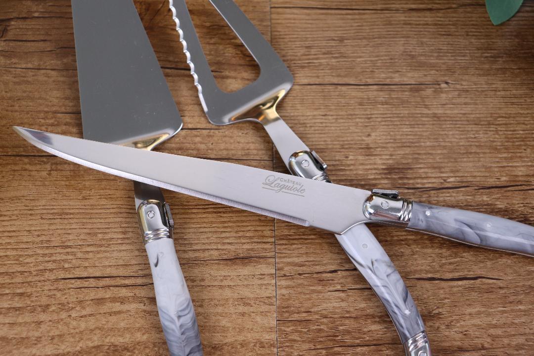 Laguiole Cake Lifter Slicer Server Knife Set French Stainless Steel 3pcs Wedding