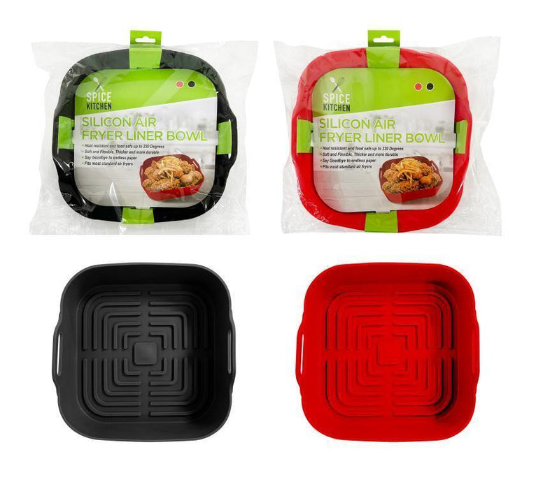 2x Silicone Liners Square Air Fryer Non-stick Reusable Silicone Baking Tray Bowl