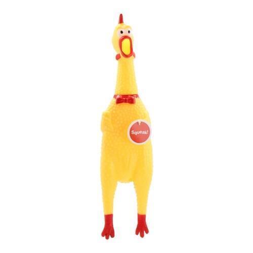 2x Squeaky Chicken Dog Toys Latex Squeaker Sound Honking Funny Pet Toy 29cm