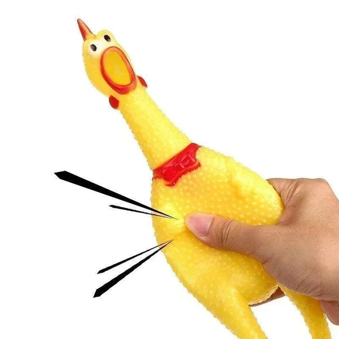 2x Squeaky Chicken Dog Toys Latex Squeaker Sound Honking Funny Pet Toy 29cm