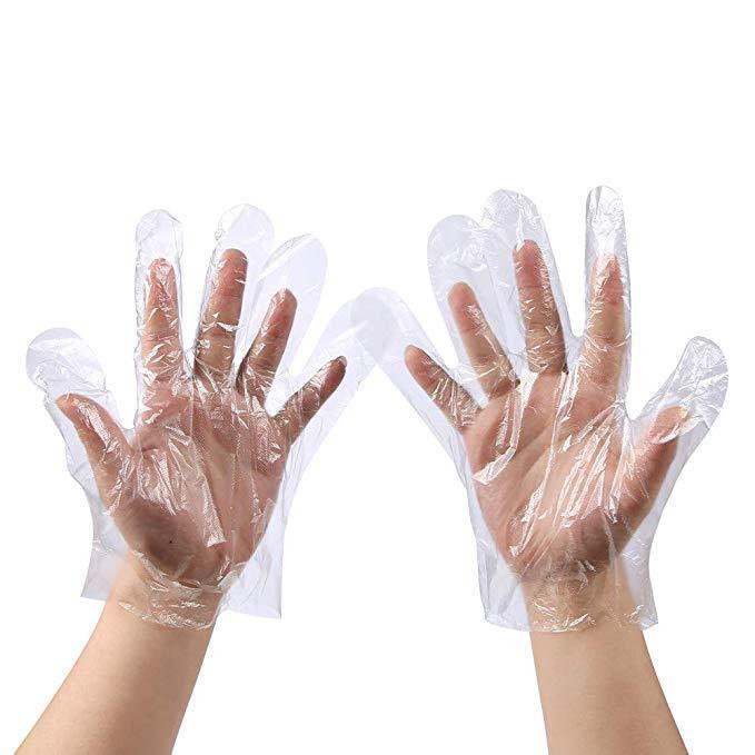 Disposable Plastic Gloves Clear Transparent Glove Catering One Size Bulk