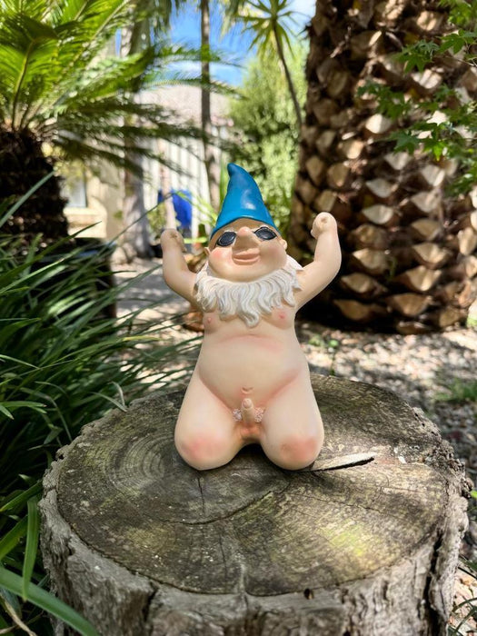 Garden Gnome Kneeling Naked Nude Gnomes Naughty Garden Ornament Kneel Down