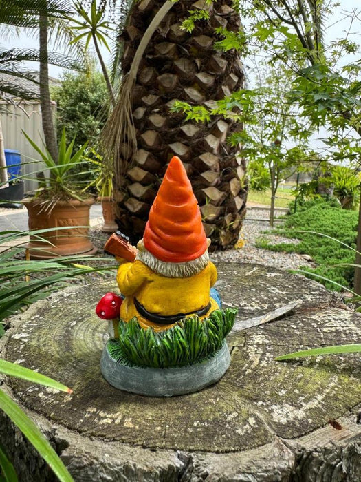 Garden Gnomes Statue Gnome Play Guitar Crazy Gnome Fairy Garden Décor