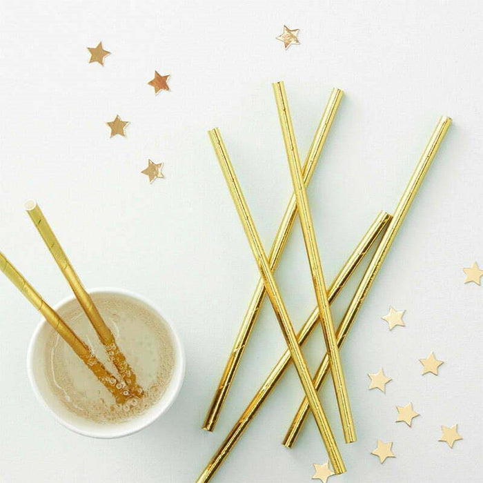 Gold Drinking Paper Straws Food Safe Straw Birthday Party Wedding Bulk