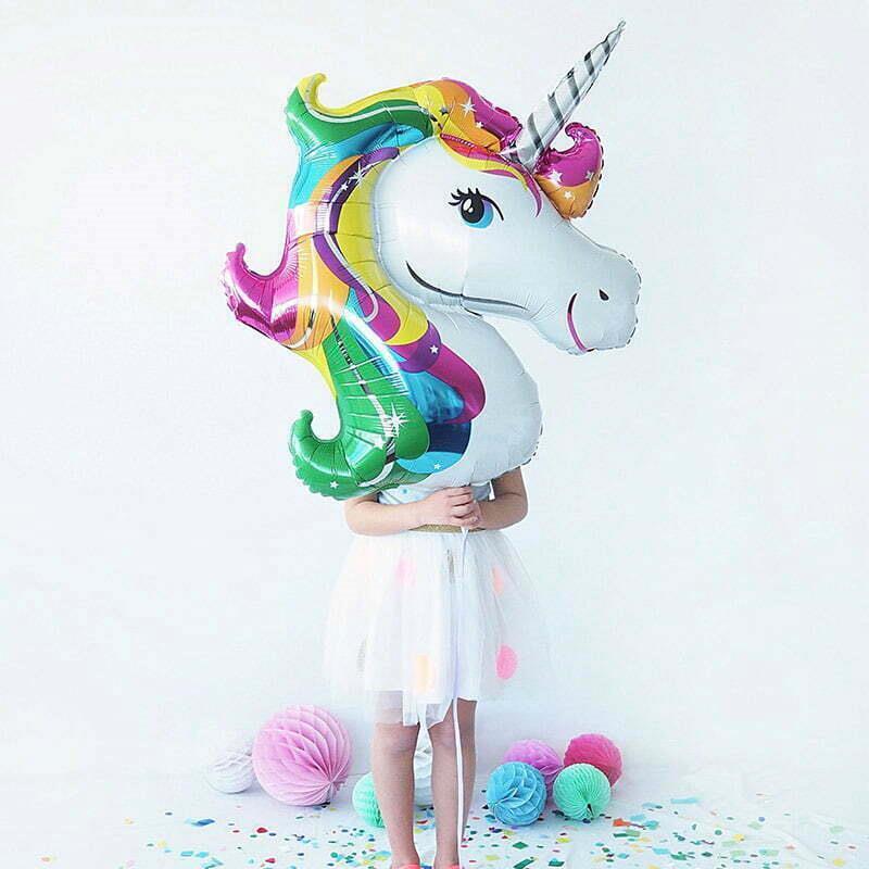 Unicorn Foil Balloon Birthday Decorations Big Rainbow Foil Balloons 112cm