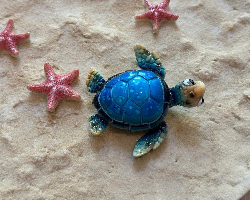 Sea Turtle Figurine Statue Turtles Fridge Magnet Garden Ornament 7.5cm set of 3