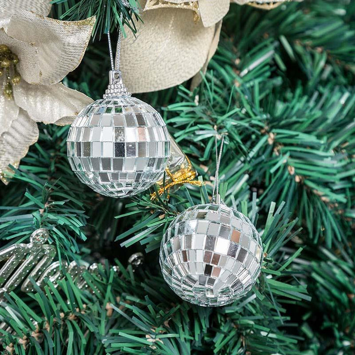 12X Mirror Disco Balls Set Silver Disco Party Decoration Christmas Balls 5cm