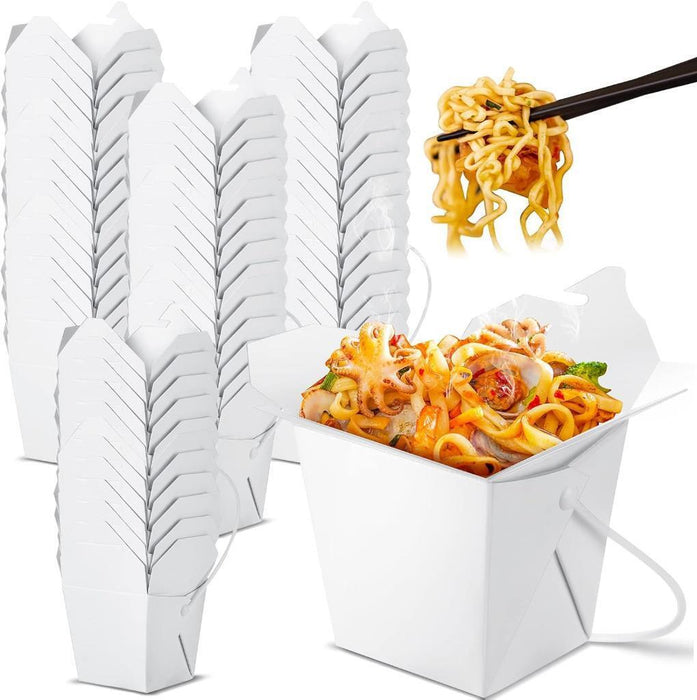 Noodle Boxes Takeaway Food Containers with Handle Disposable Chinese Food Box