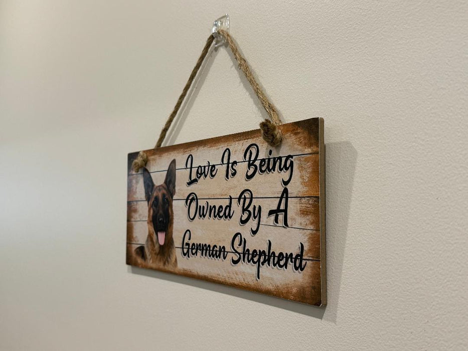 German Shepherd Dog Sign Wall Hanging Dogs Sign Wooden MDF Home Decor 30cm