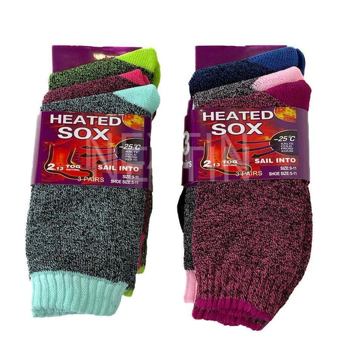 6 pairs Women Warm Thermal Socks Heated Heat Sox Winter Work Thick Soft Ladies