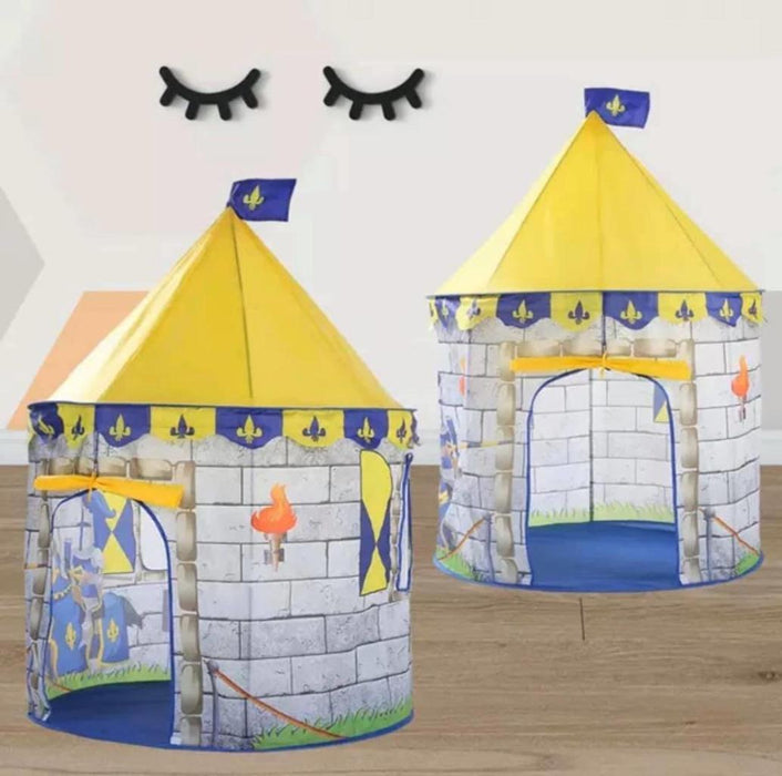 Kids Playhouse Play tent Blue Pink Pop Up Castle Princess Girl Boy Indoor