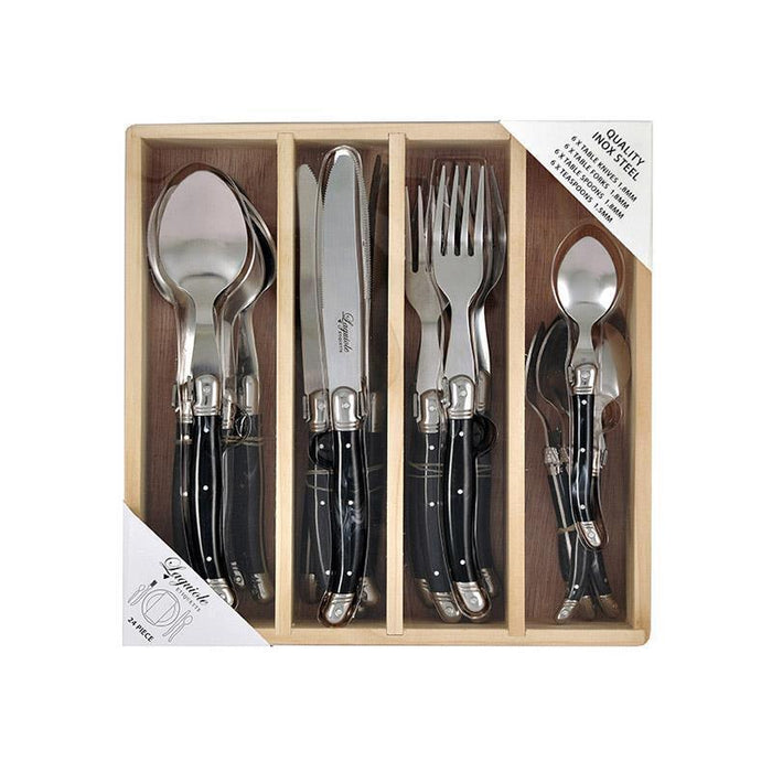 Chateau Laguiole French Design Cutlery Set 24pcs Stainless Steel Dinner Bulk