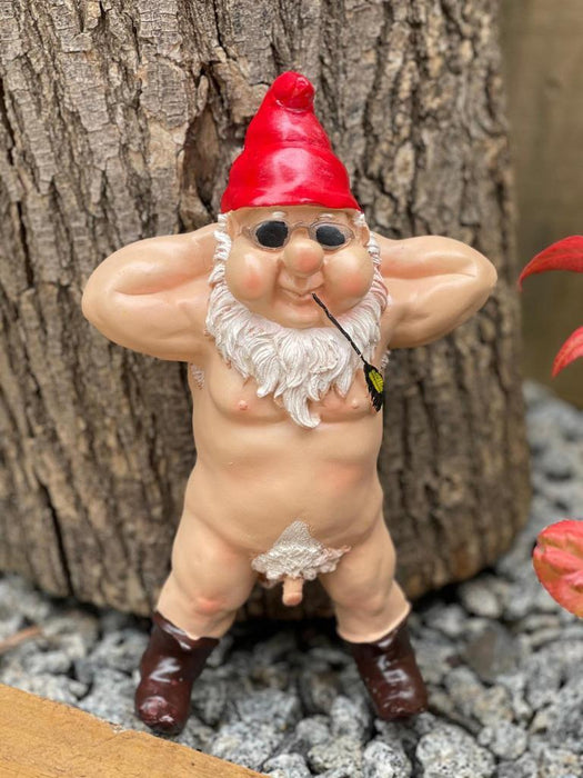 Garden Gnome Naked Nude Gnomes Naughty Laying Down Garden Ornament Statue 25cm