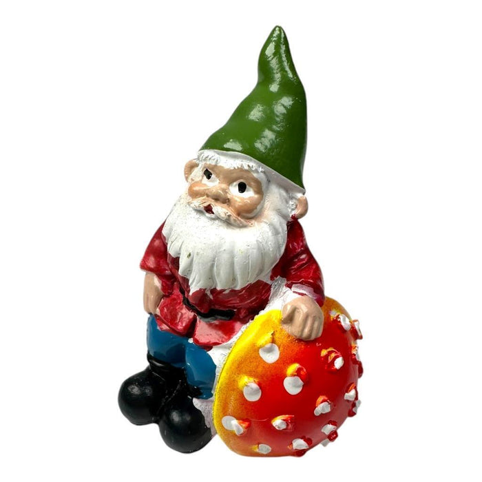 7cm Garden Gnomes With Mushroom Statue Figurine Fairy Garden Accessories 3pcs