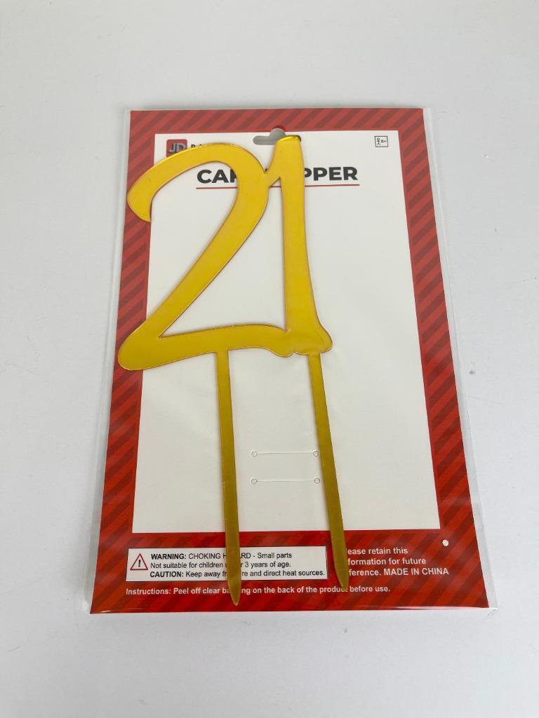 21 Cake Topper Gold 21st Birthday Cake Topper Acrylic Cake Decorations