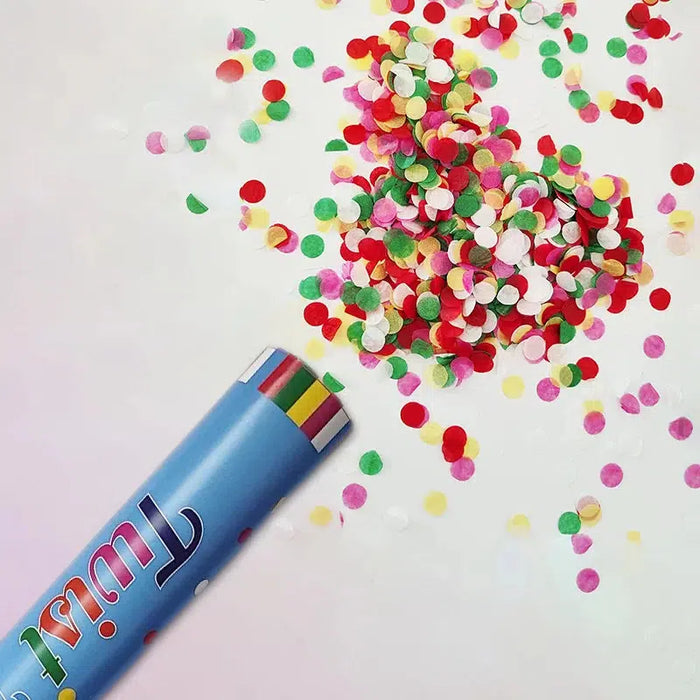 2x Confetti Cannon Popper Multicolour Party Poppers Graduation Birthday Wedding