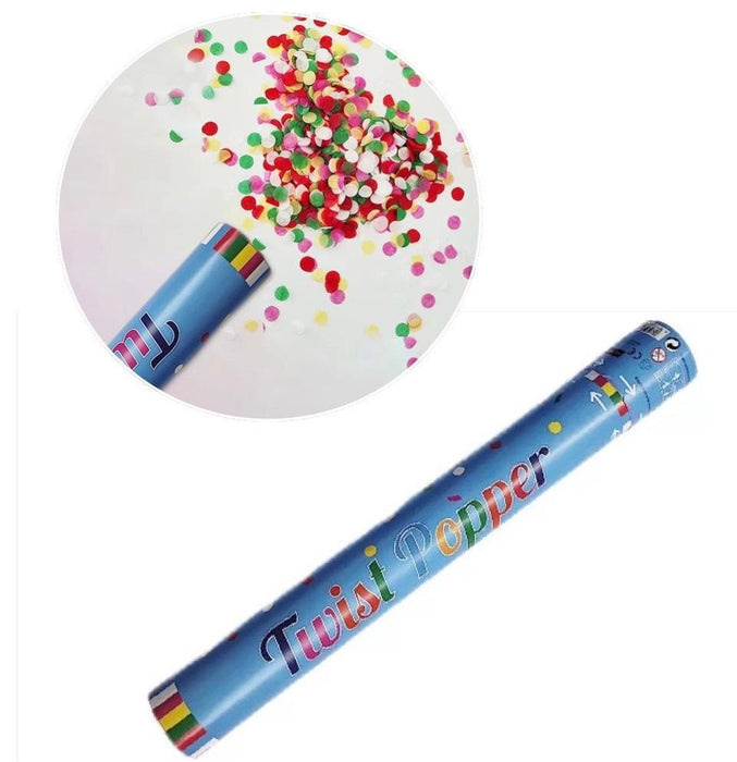 2x Confetti Cannon Popper Multicolour Party Poppers Graduation Birthday Wedding