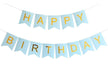 Blue Happy Birthday Decorations Set Birthday Banner Confetti Balloons 23pc Kit