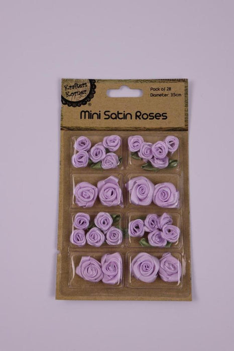 Mini Roses Flowers Ribbon Bows Craft Artificial Wedding Applique Sewing DIY 28pc