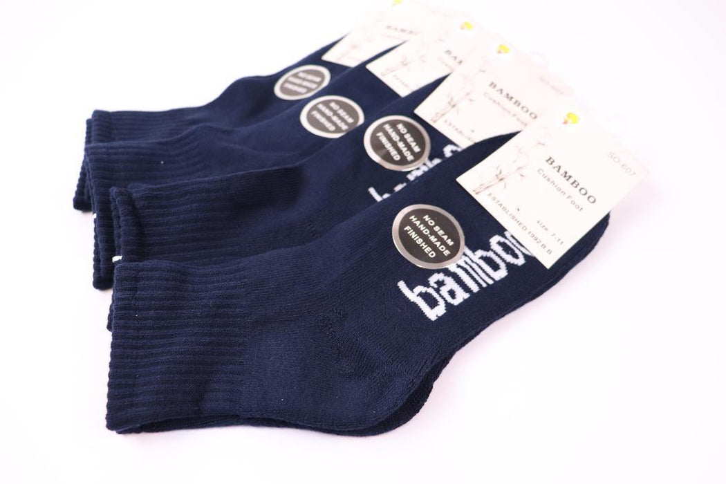 Bamboo Socks Ankle Low Cut Soft Cushion Work Sport Men s7-14 Black Navy White