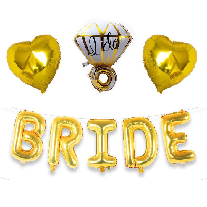 Bride Foil Balloons Big Ring Balloon Gold Bridal Shower Decorations Wedding Hens