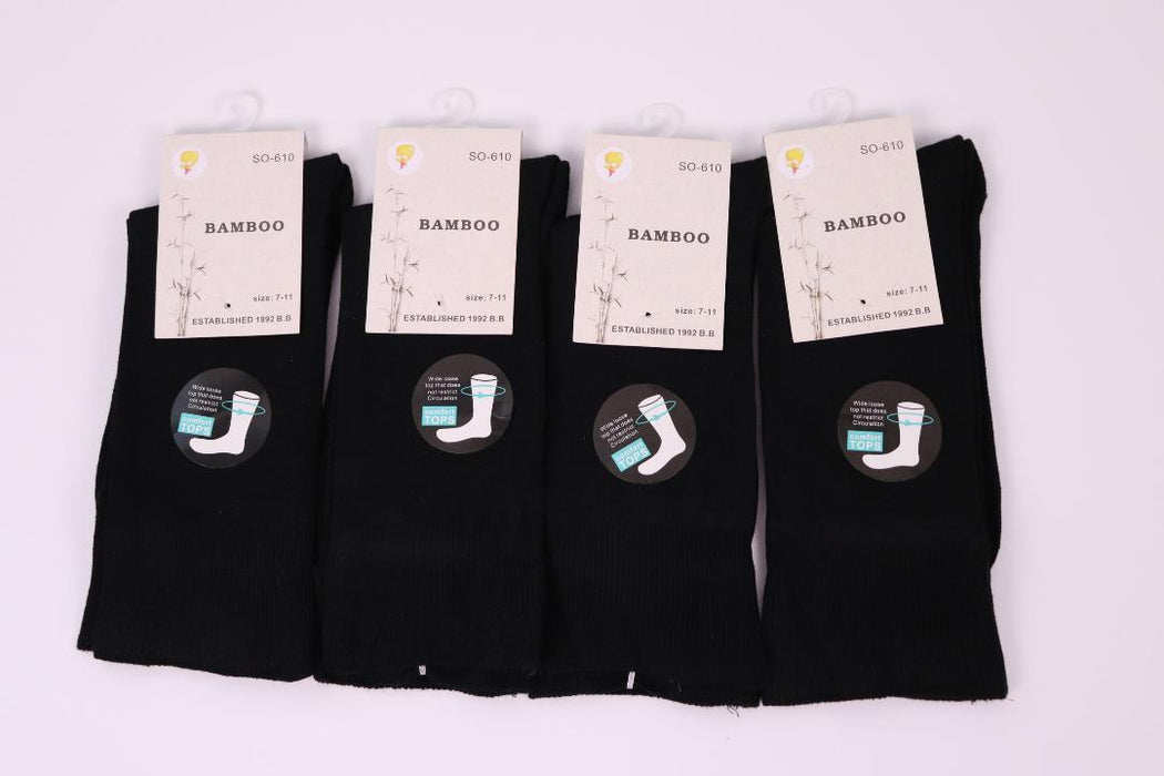 Bamboo Socks Wide Loose Top Diabetic Sock Women size 2-11 Black Navy White Grey