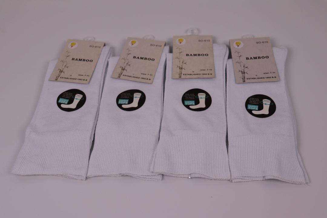 Bamboo Socks Wide Loose Top Diabetic Sock Women size 2-11 Black Navy White Grey