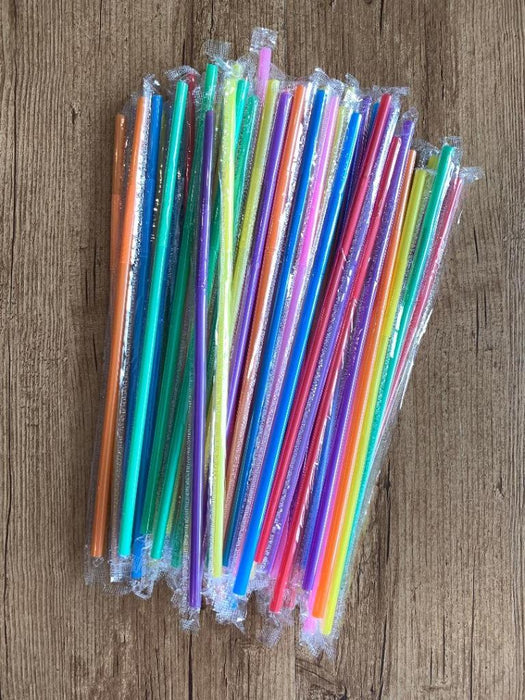 Flexible Plastic Drinking Straws Disposable Bendy Party Fancy Colourful Straws