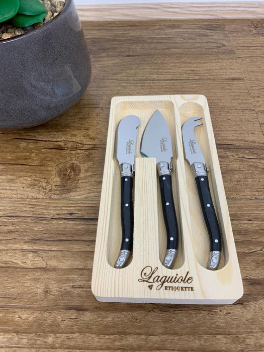 Etiouette Laguiole Cheese knife Set French design Stainless Steel knives 3pcs