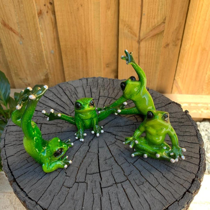 Yoga Frog Figurine Frogs Statue Funny Garden Home Décor Animal Ornament 10cm