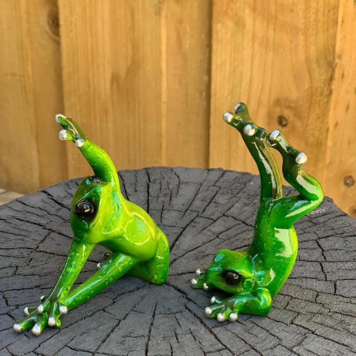 Yoga Frog Figurine Frogs Statue Funny Garden Home Décor Animal Ornament 10cm