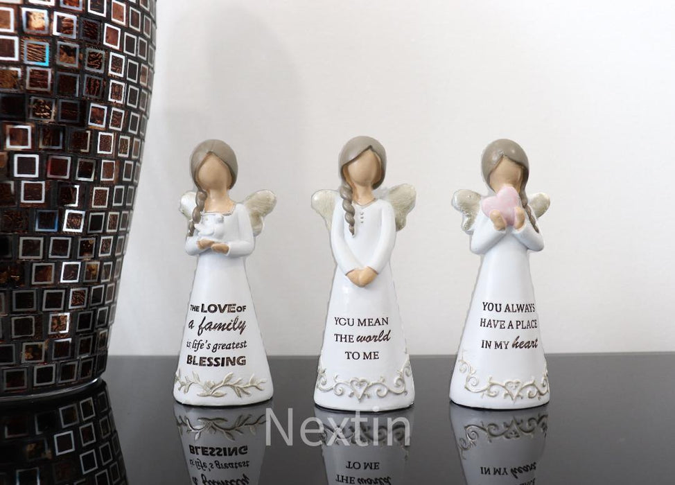 Angel Statue Inspirational Wording Wing Angles Religious Decor Figurine 12cm