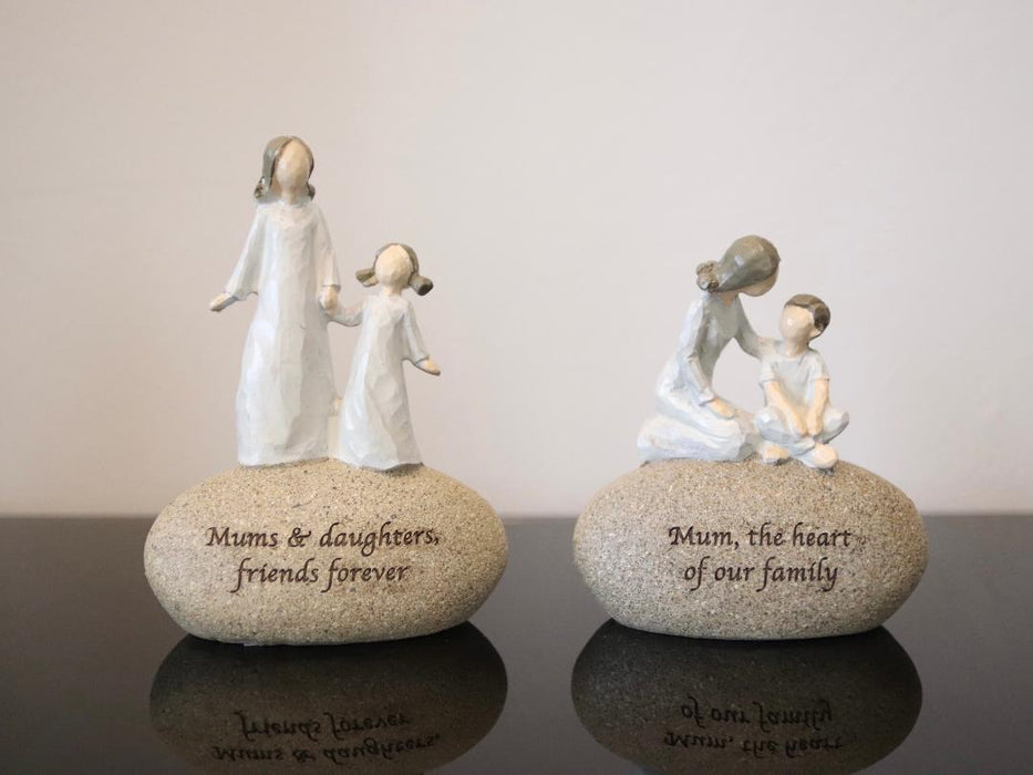 Mum Daughter Statue Mother Child Sentimental Rock Ornaments Mother's Day Gift