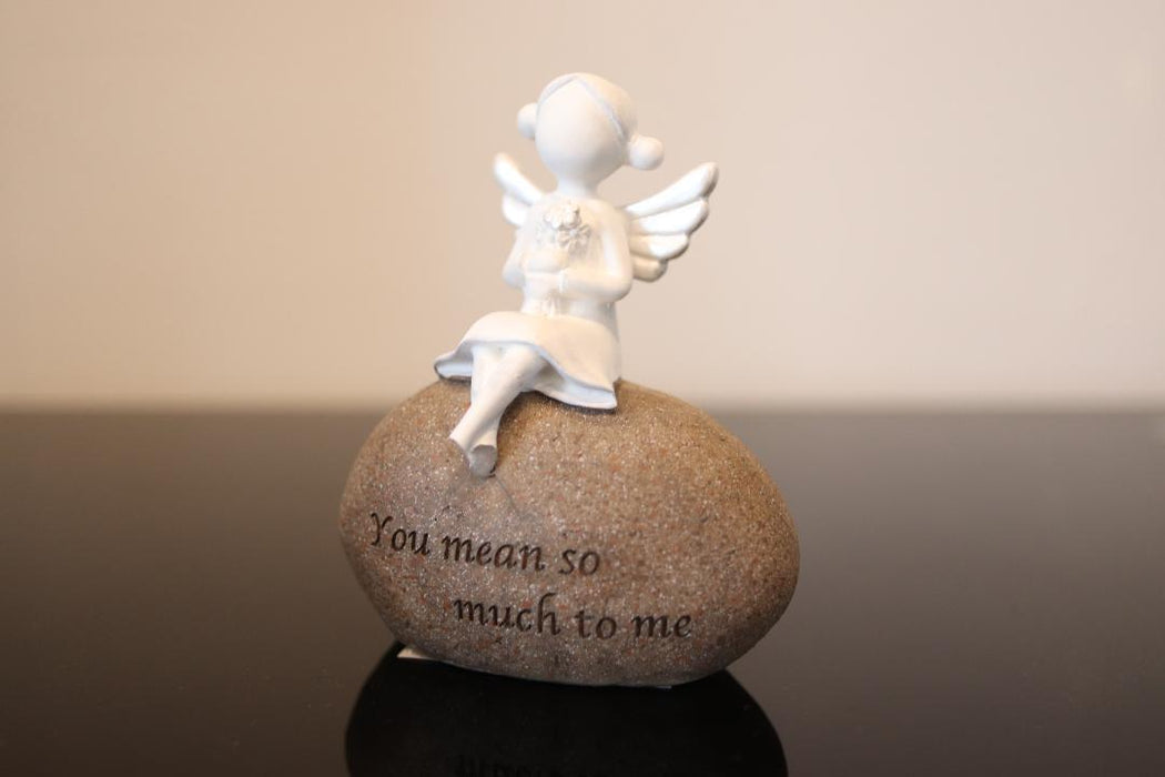 Angel Statue Sentimental Rock Wording Wing Angles Religious Decor Figurine 8.5cm