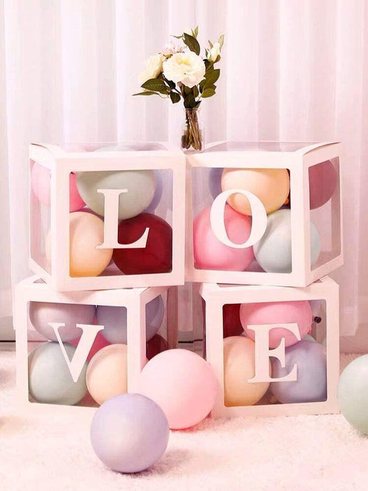 Balloon Box with LOVE BABY ONE Boxes Cube for Baby Shower Birthday Bridal Shower