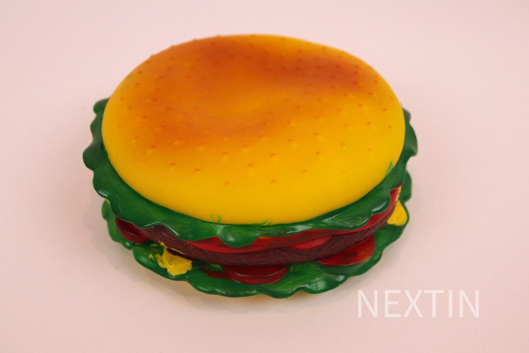 Jumbo Squeaky Dog Toys Squeeze Squeaker Sound Chew Big Pet Toy Burger Hot Dog
