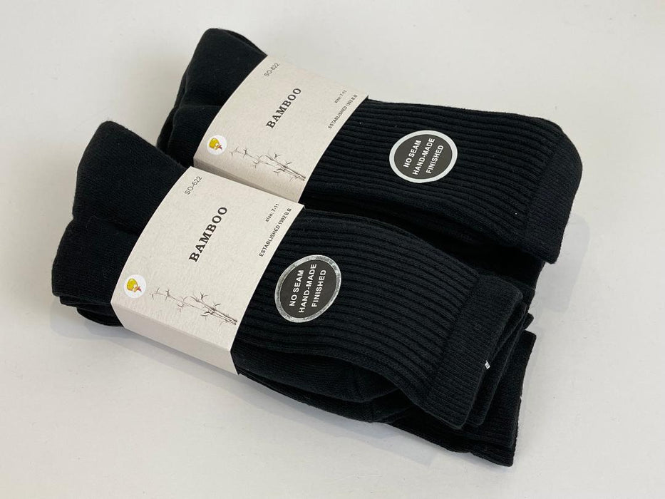 Bamboo Socks Crew Sock Business Work Men s7-11 Black White Pack of 6 pairs